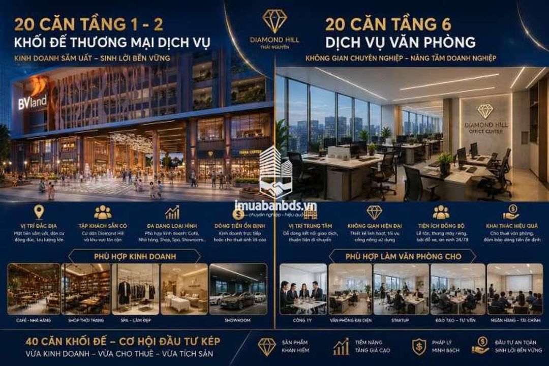 Diamond Hill tung ra 20căn khối đế duy nhất + 20 căn dịchvụ tầng 6 tầng tiện ích - ảnh 1