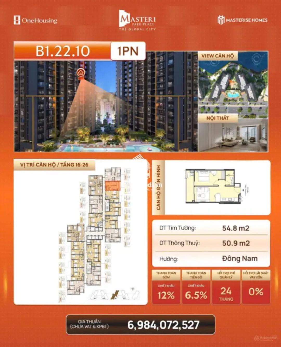 Chính chủ cần tiền cắt lỗ 400tr bán nhanh căn 1PN dự án Masteri Park Place - ảnh 2