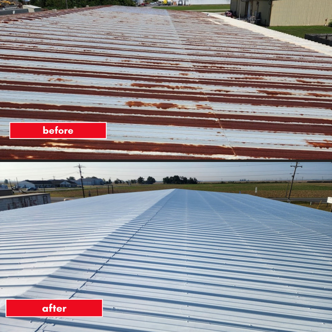 Commercial roof coating project