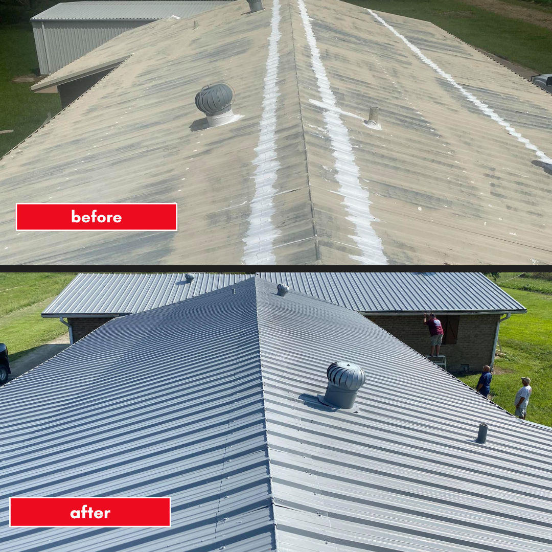 Commercial roof coating project