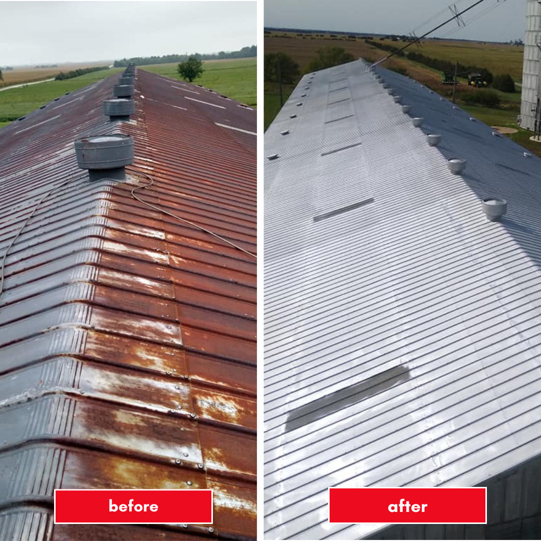 Commercial roof coating project