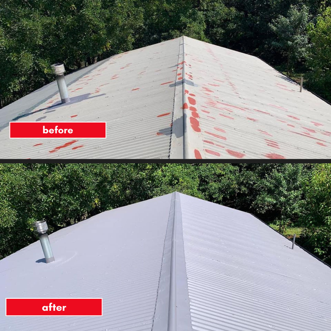 Commercial roof coating project