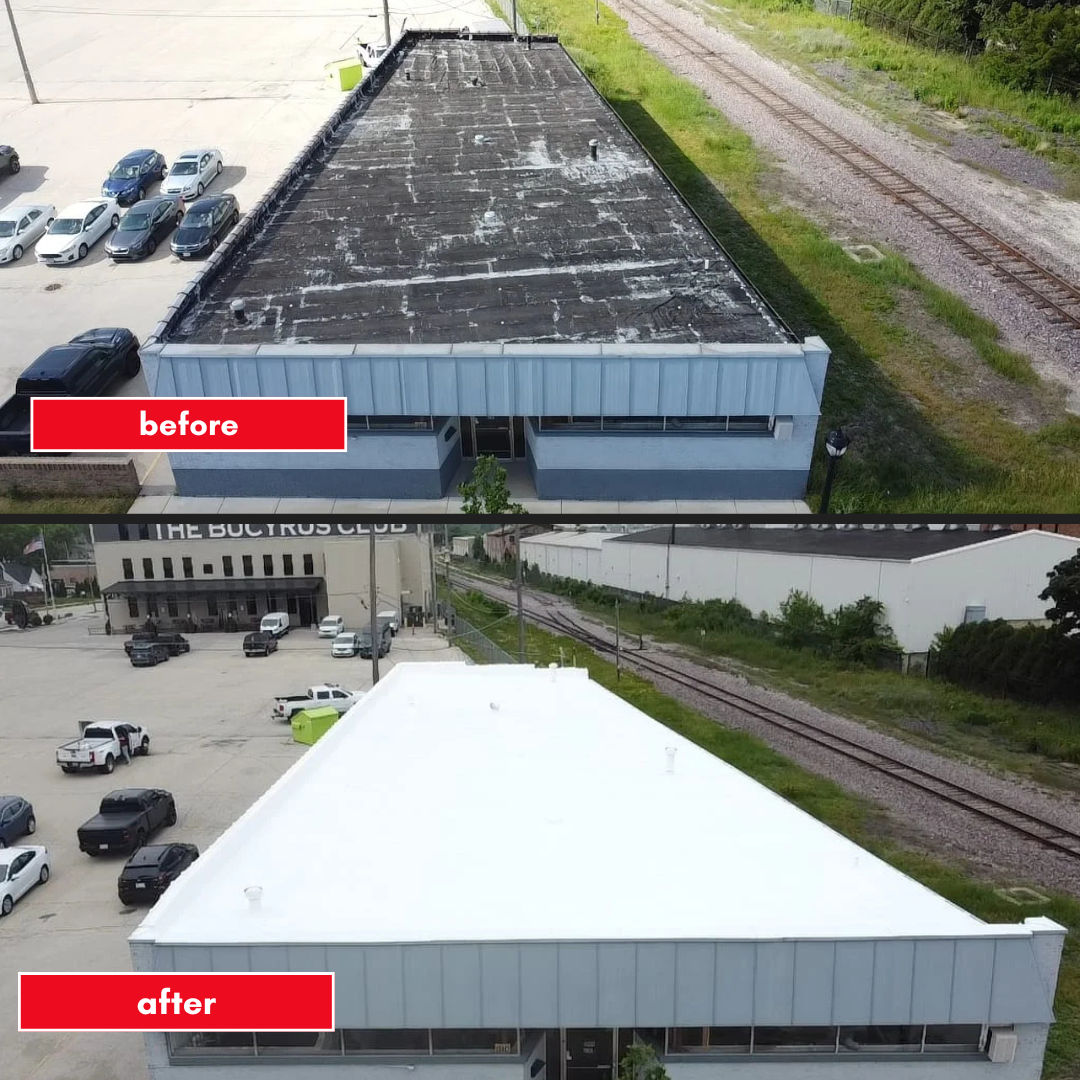 Commercial roof coating project