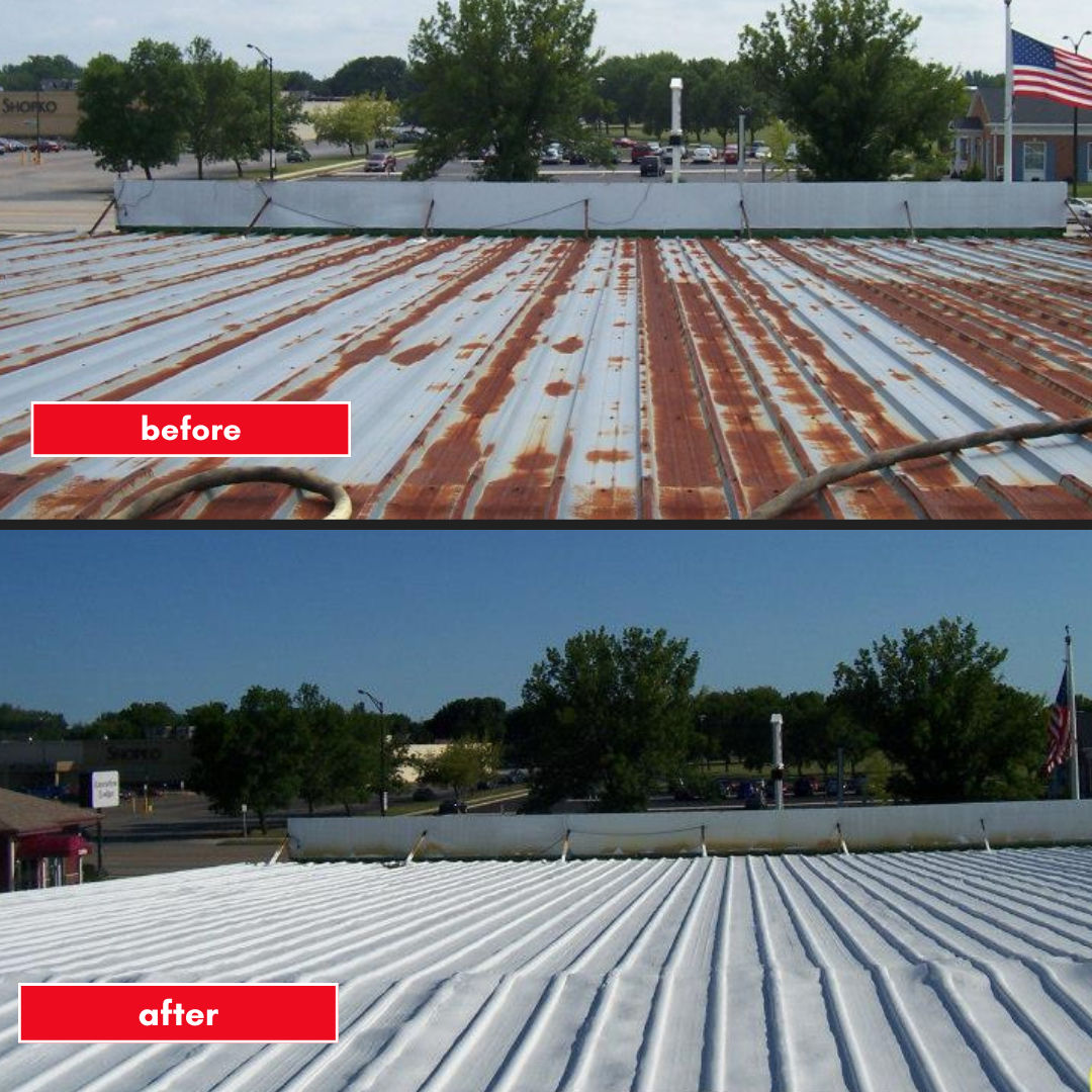 Commercial roof coating project