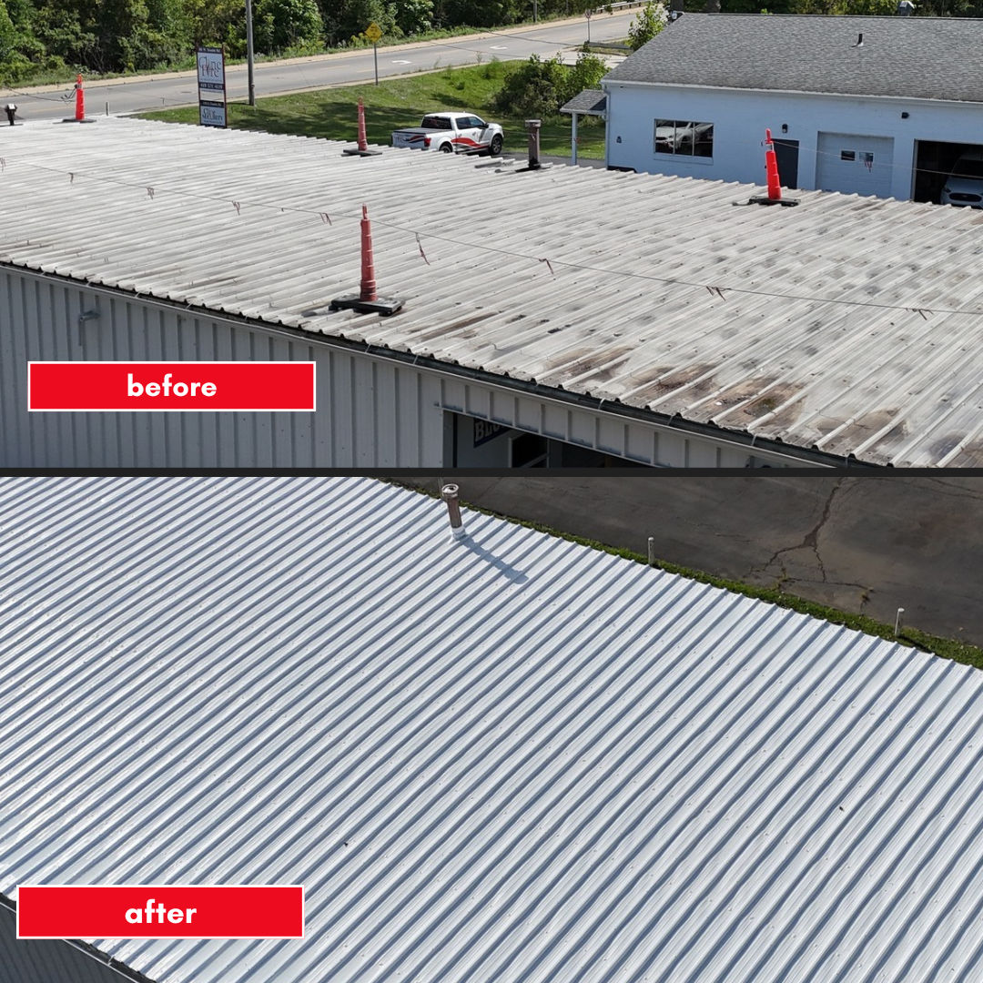 Commercial roof coating project