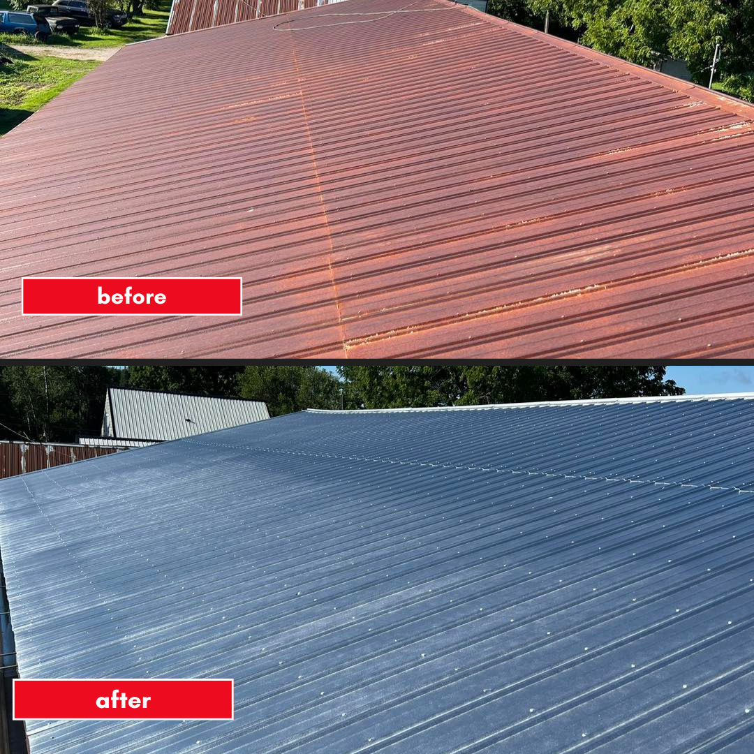 Commercial roof coating project