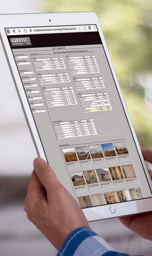 online construction updates for investors