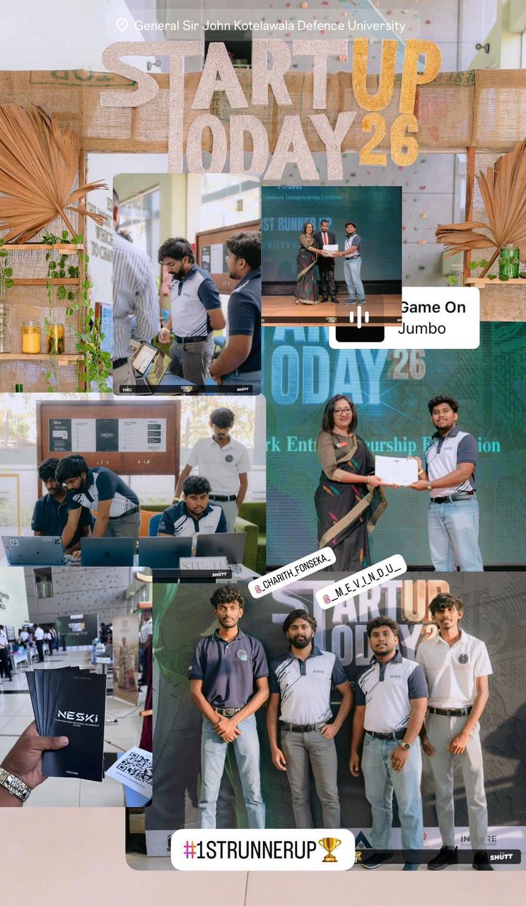 1st Runner-Up at KDU Startup Today '26