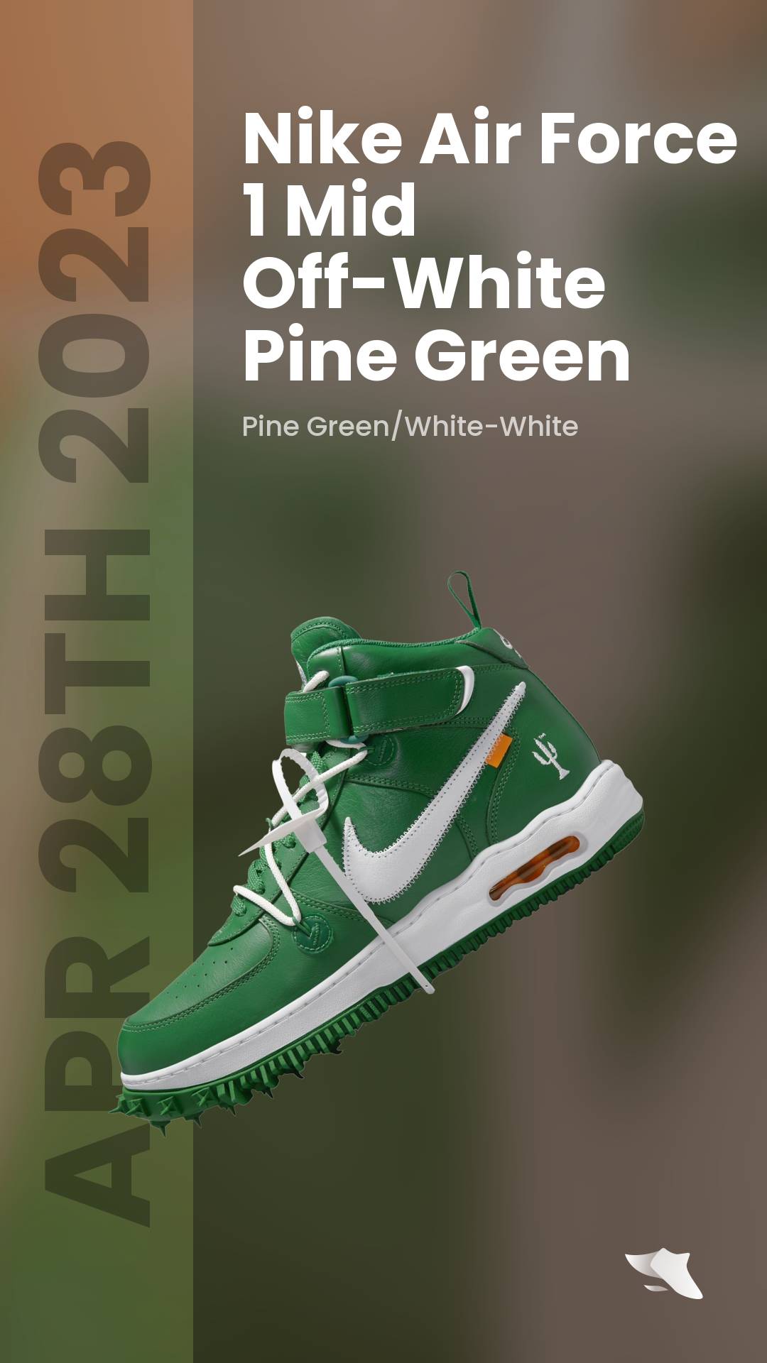 Nike x Off-White Air Force 1 Mid 'Pine Green' Release April 28th