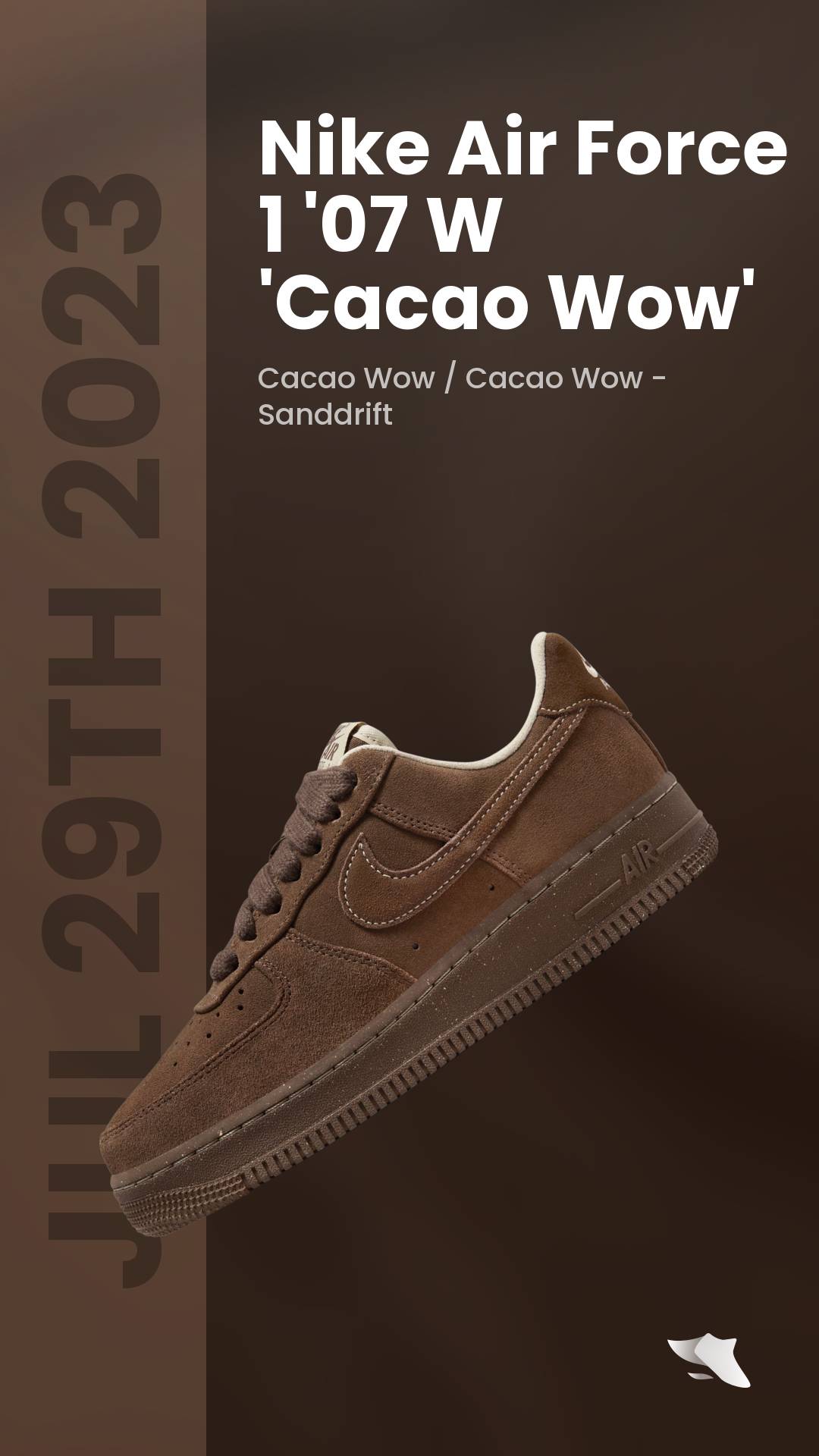 Nike Brown Air Force 1 '07 Sneakers - Cacao WOW/SANDDRIFT