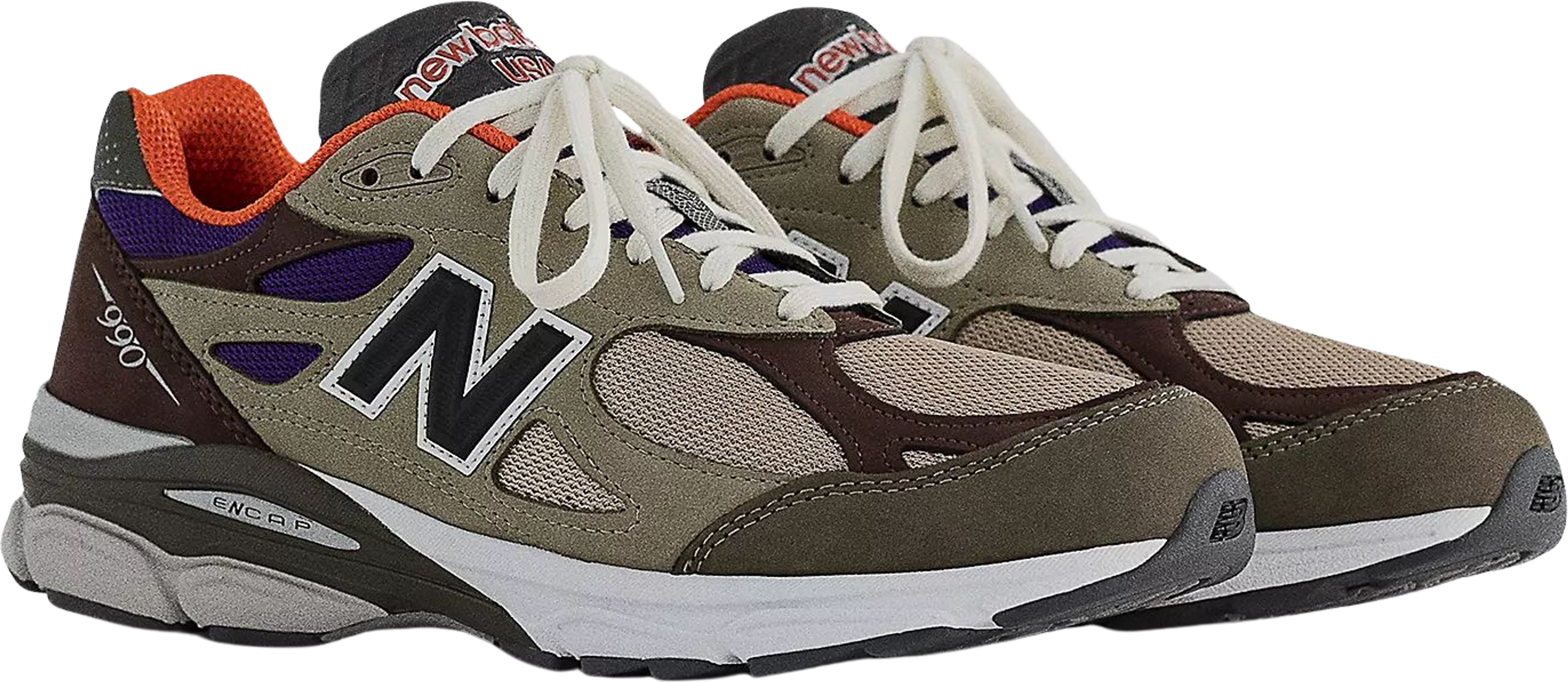 New Balance 990v3 MiUSA Khaki Orange