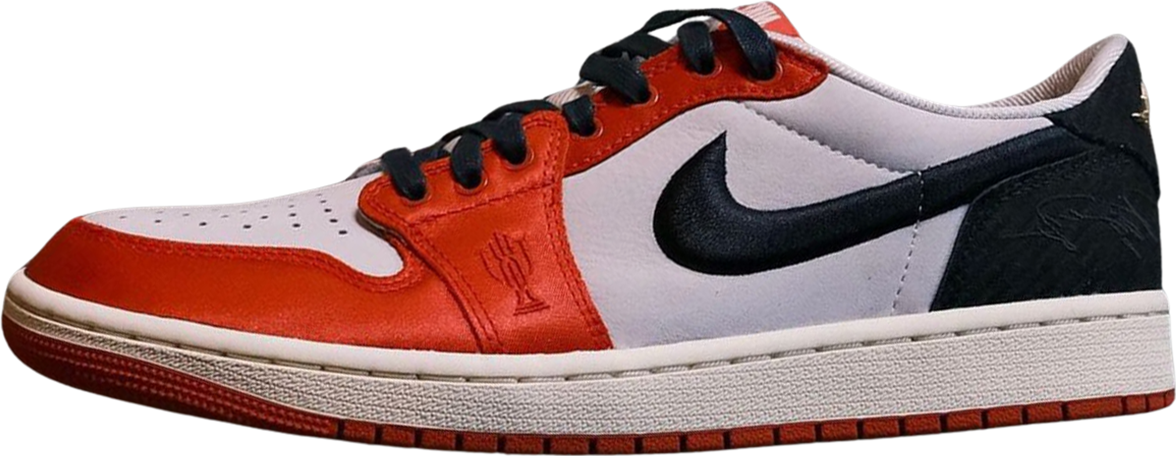 Jordan 1 sports store illustrated red swoosh