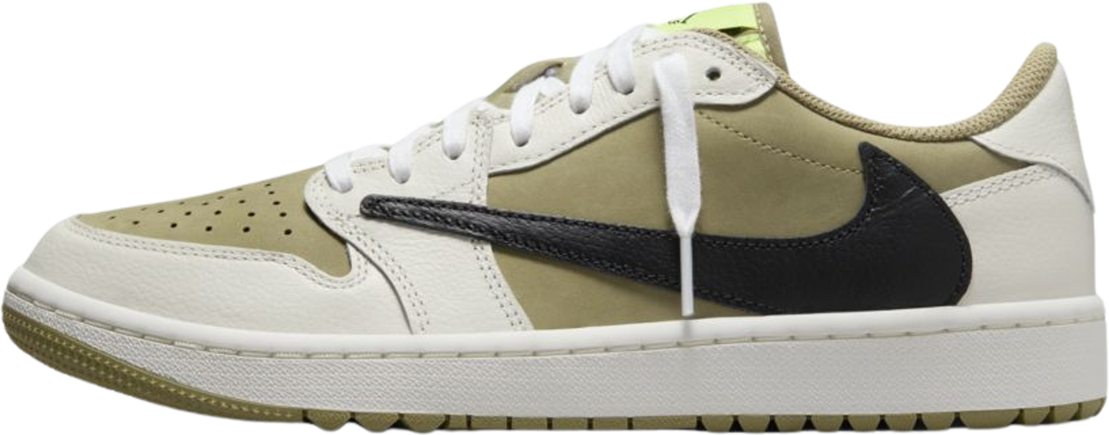 Travis Scott X Air Jordan 1 Low Golf 'Neutral Olive' - Air Jordan - FZ3124  200 - neutral olive/black/sail/light lemon twist/baroque brown/white