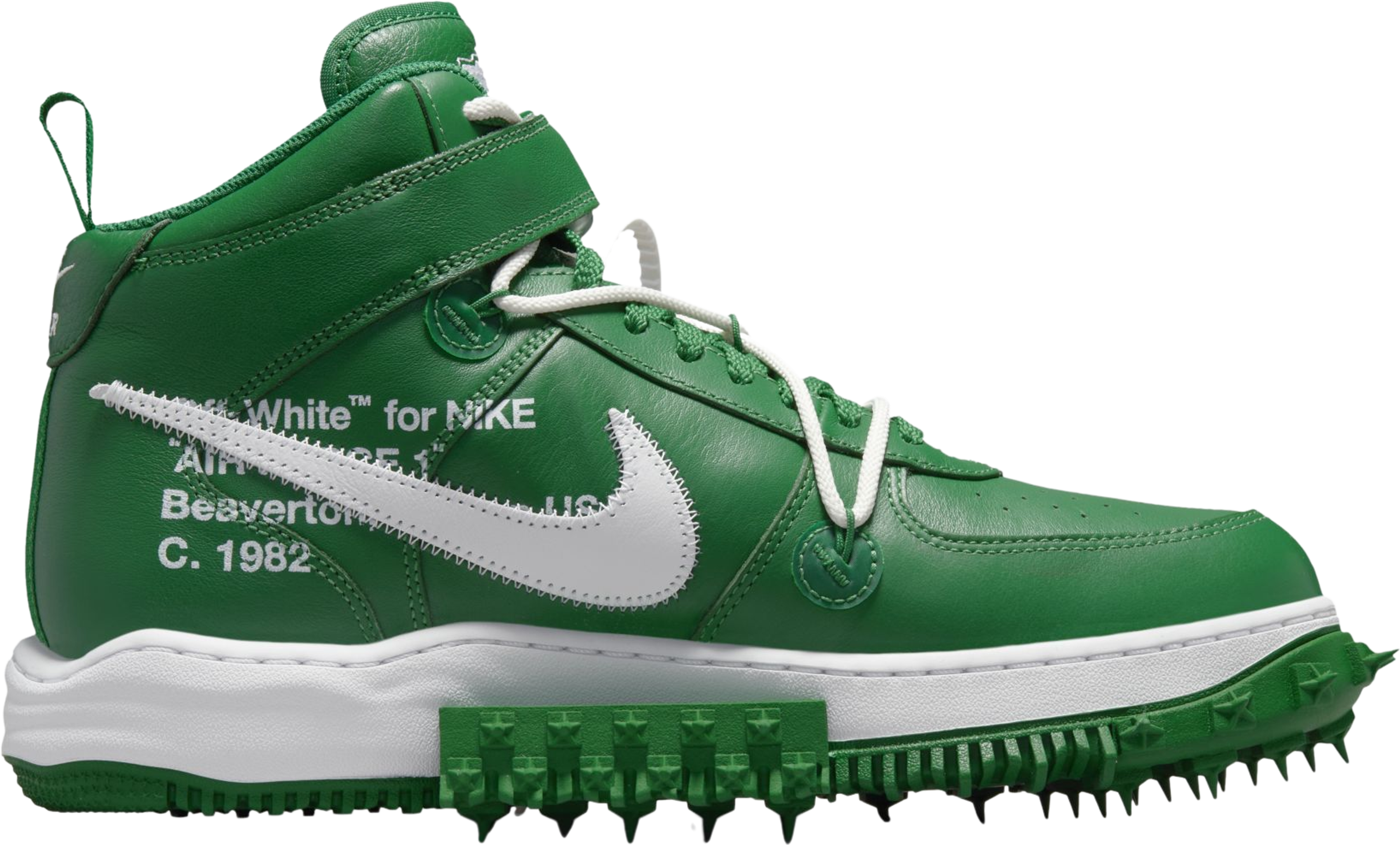 Nike Air Force 1 Hi sneakers in off-white and green