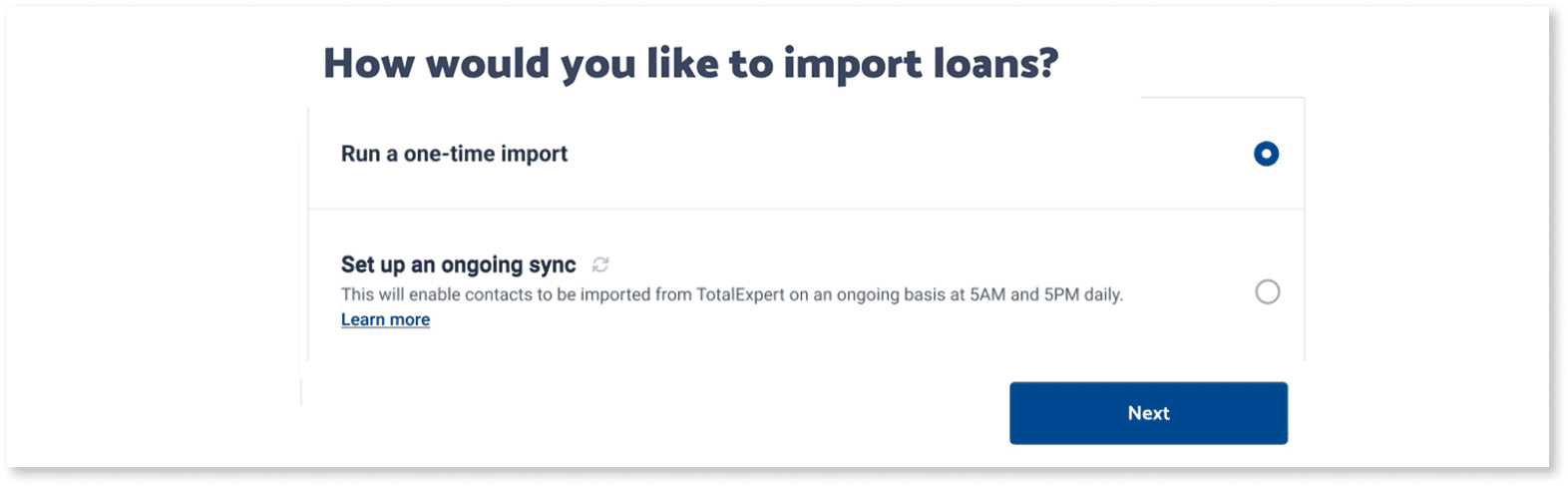 Import loans
