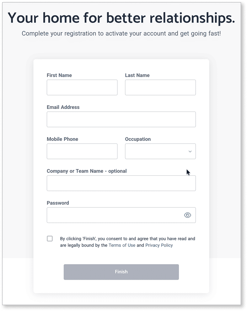 Registration form
