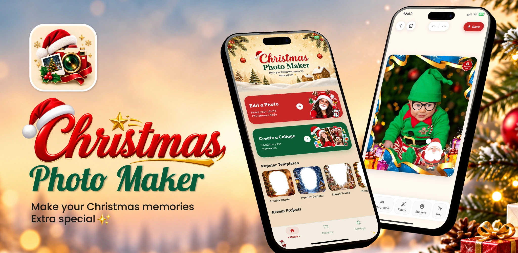 Christmas Photo Maker App Banner