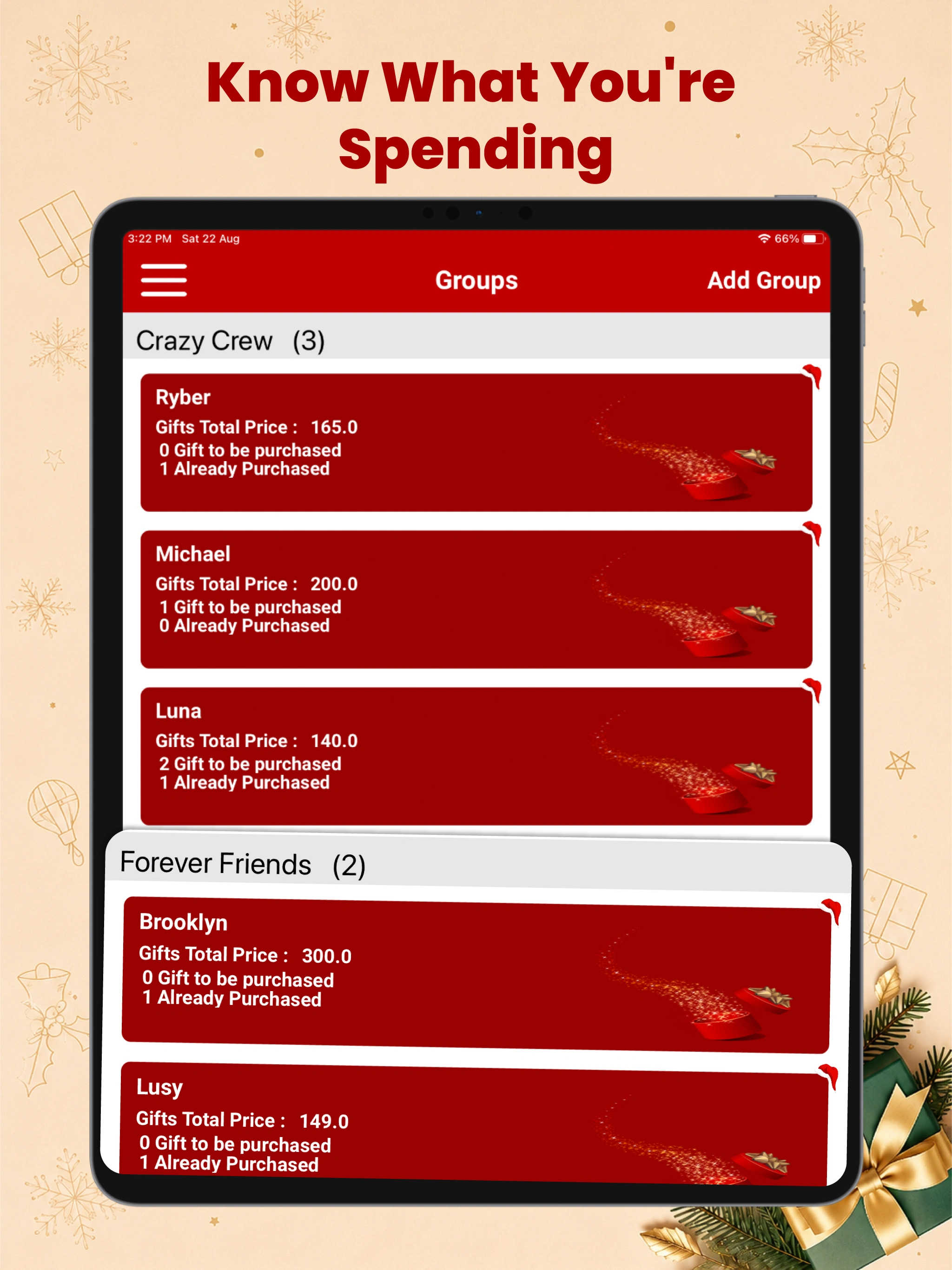 Christmas Budget Planner iPad screenshot 4