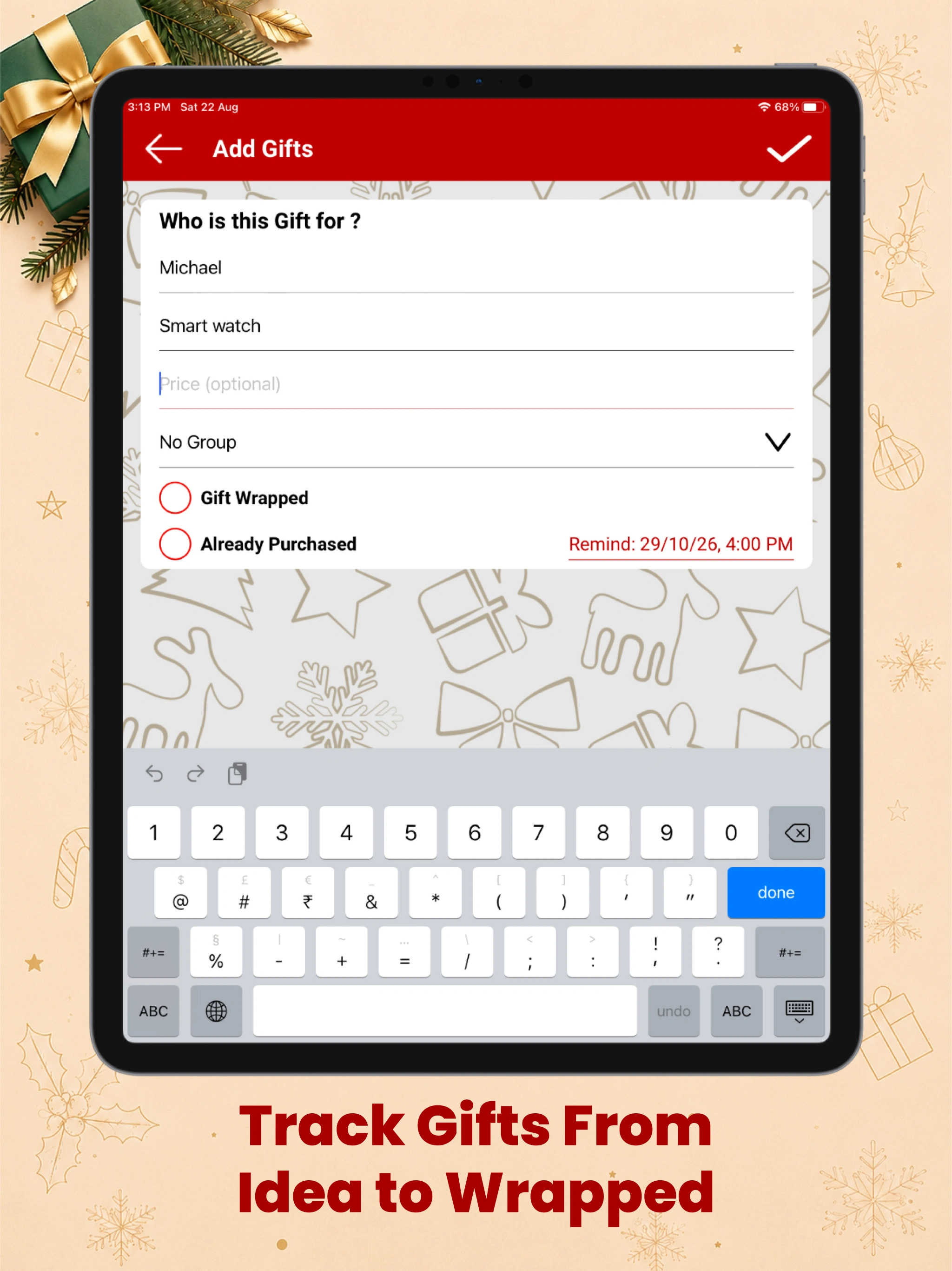 Christmas Budget Planner iPad screenshot 5
