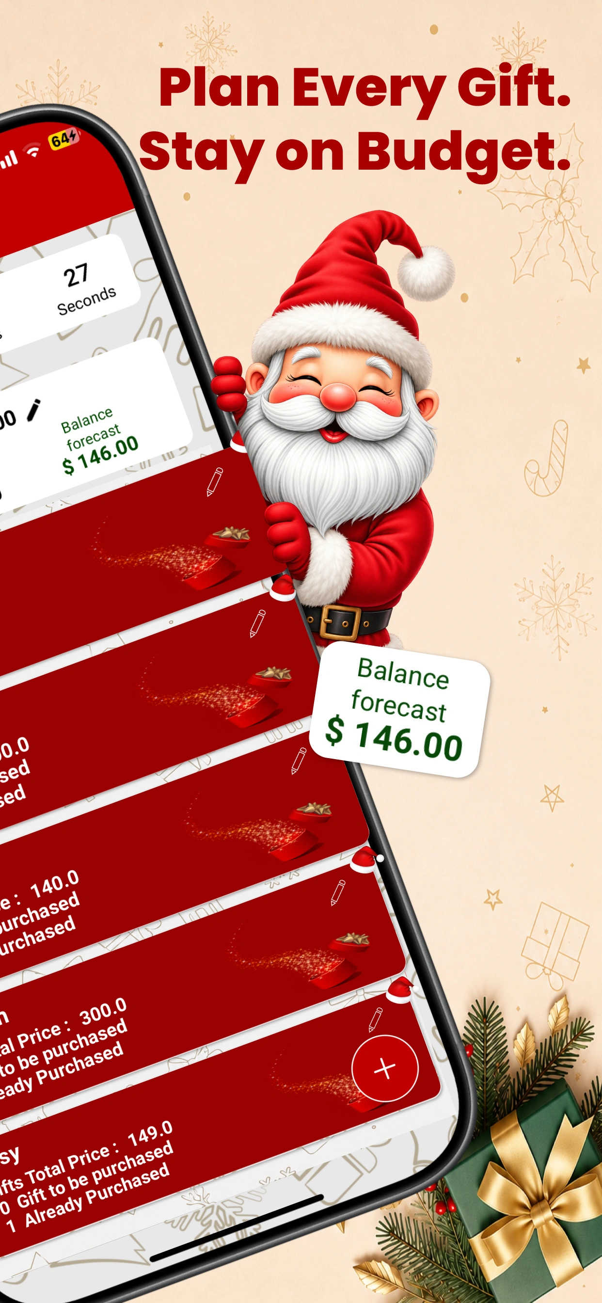 Christmas Budget Planner iPhone screenshot 2