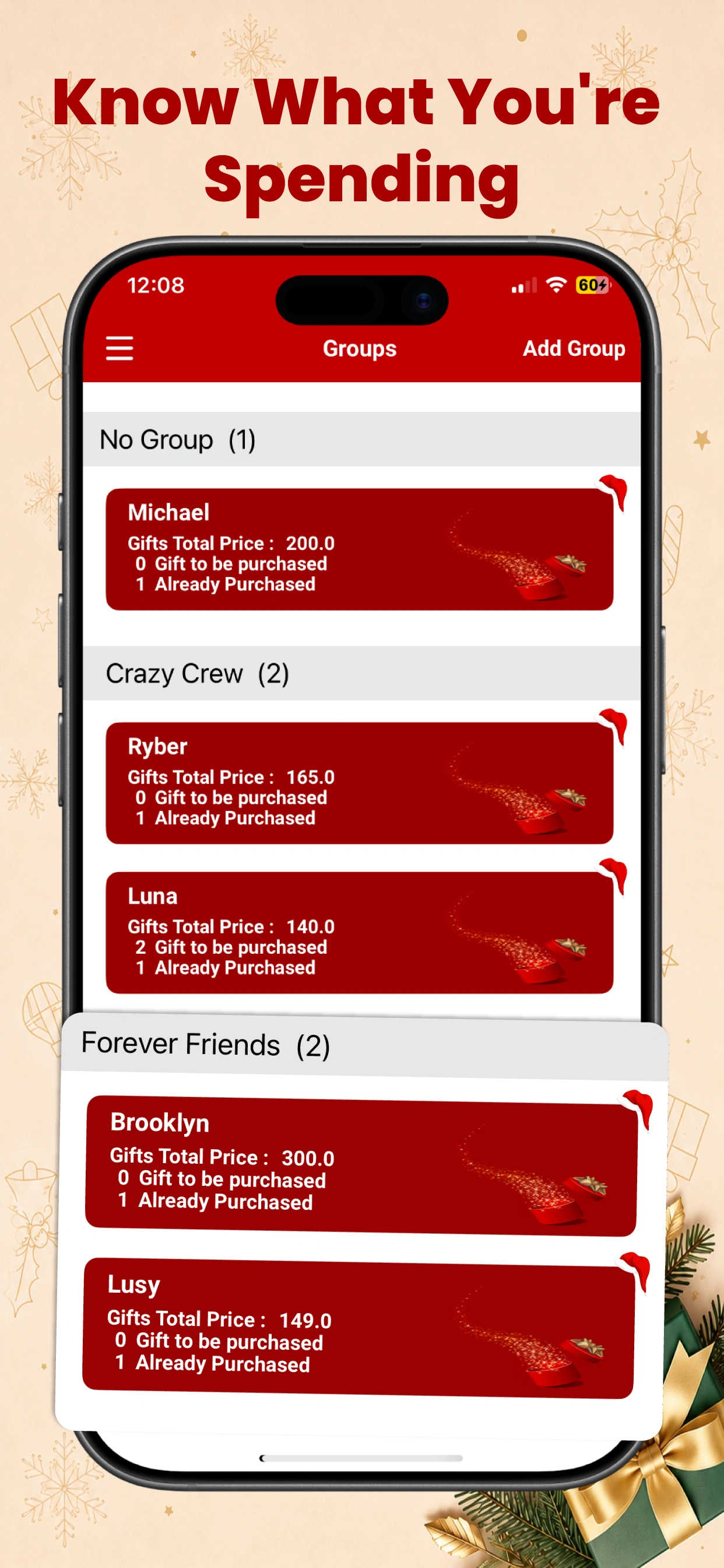 Christmas Budget Planner iPhone screenshot 4