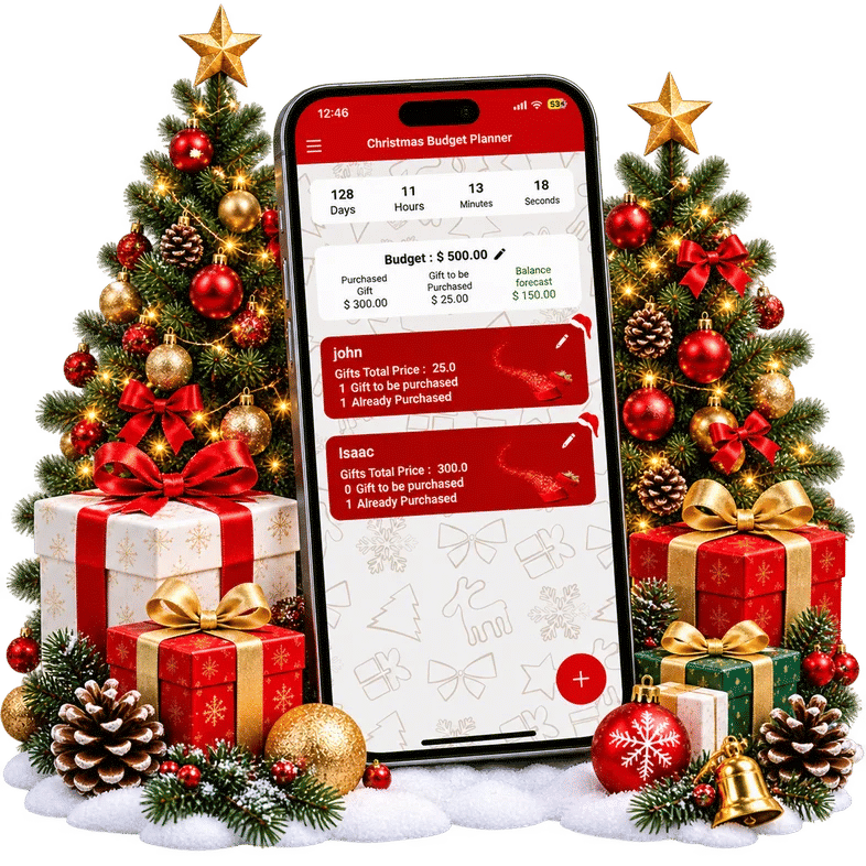 Christmas Budget Planner budget screen