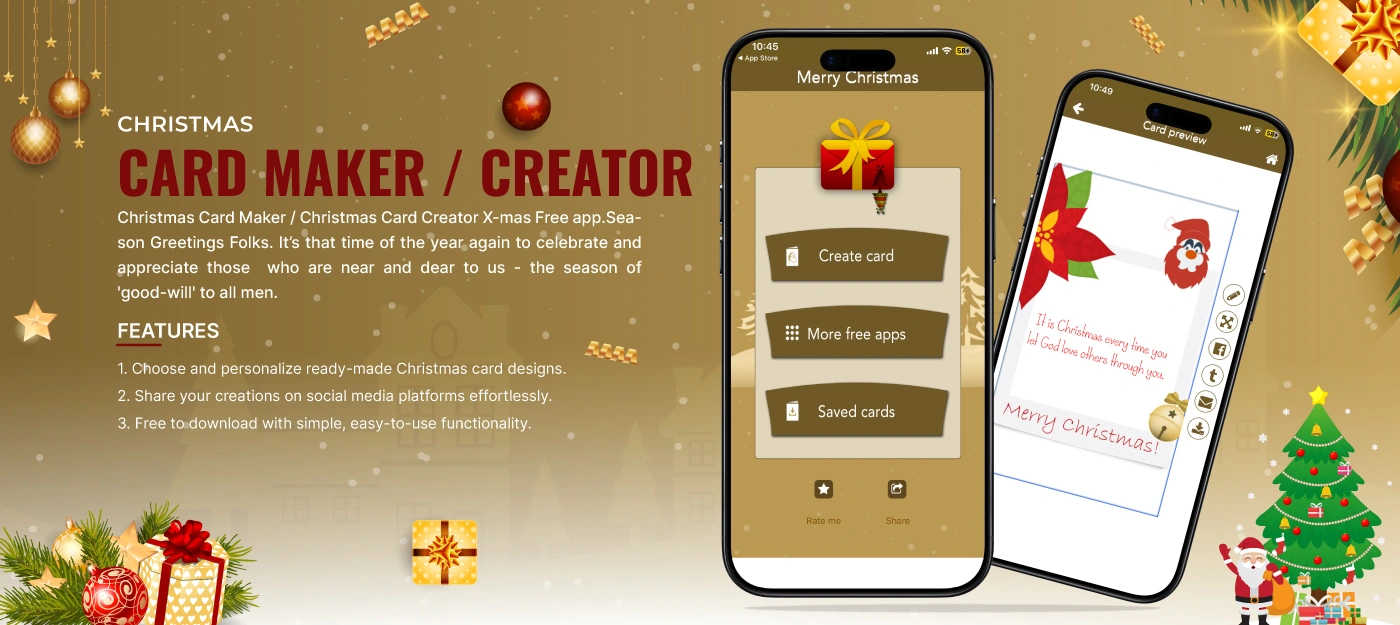 Christmas Card Maker Creator app banner