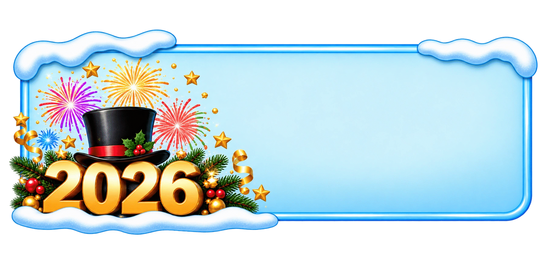 2026 New Year fireworks party banner