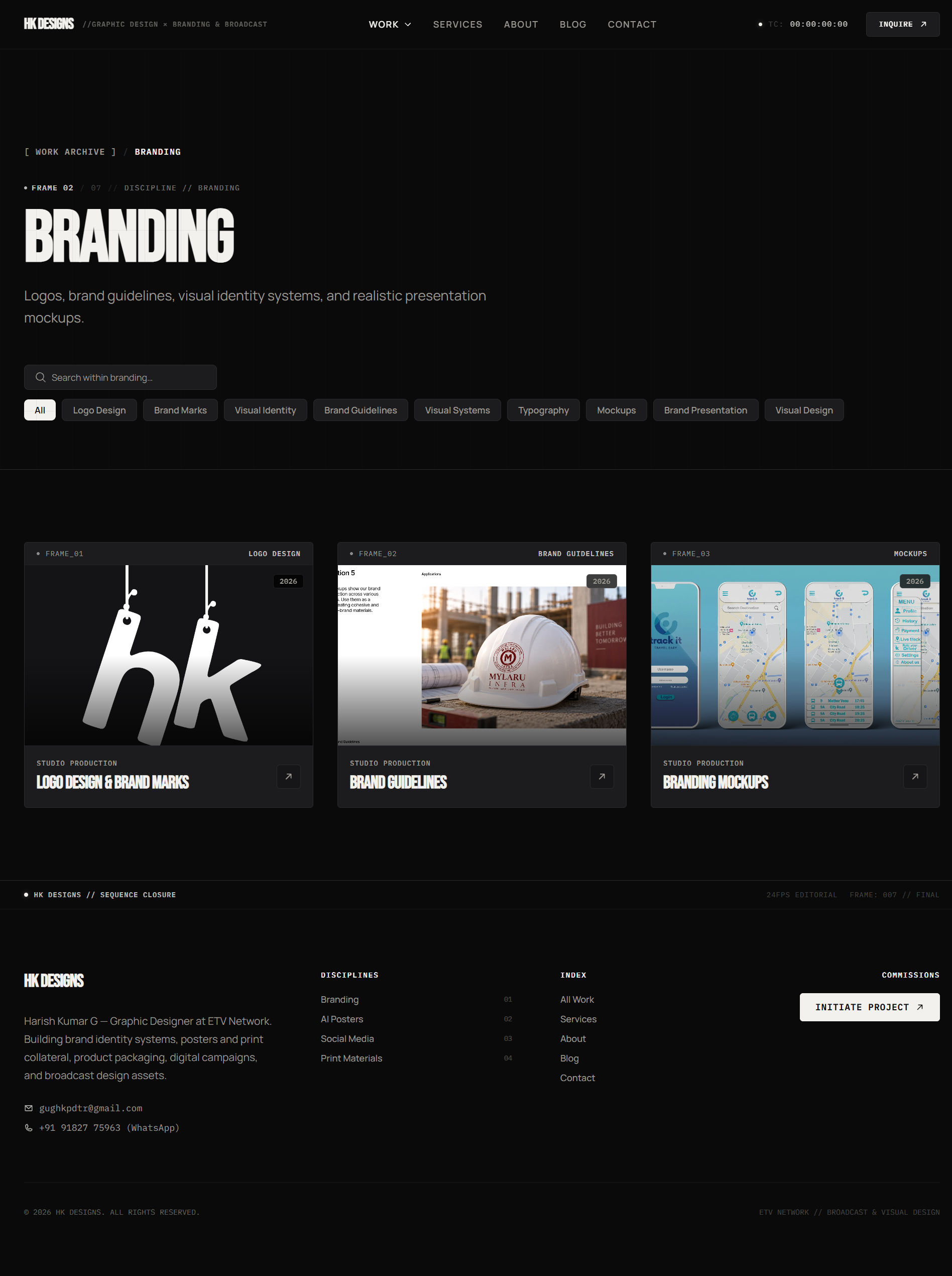 HK Designs — Full-Stack Cinematic Portfolio & Custom Headless CMS artifact 1