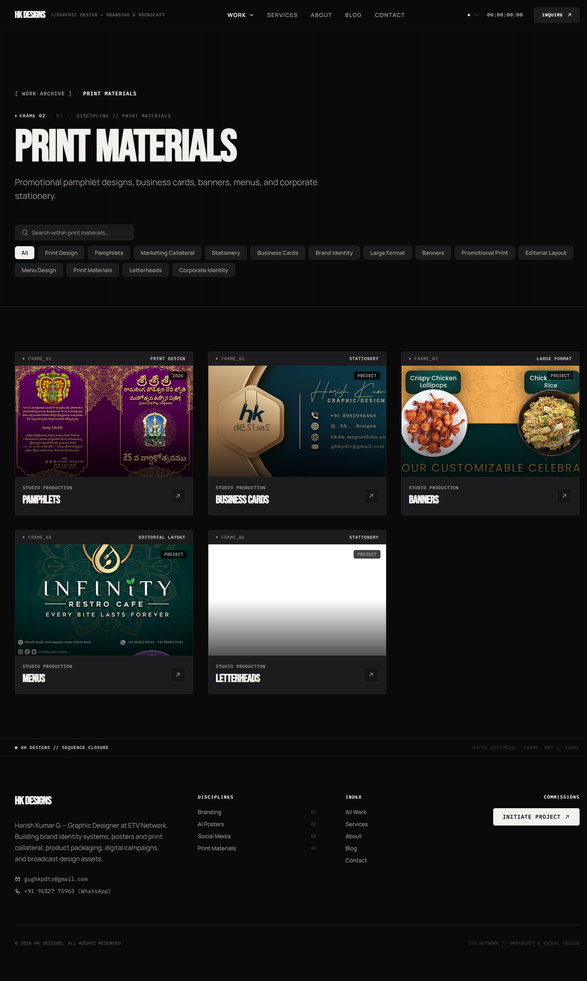 HK Designs — Full-Stack Cinematic Portfolio & Custom Headless CMS artifact 3