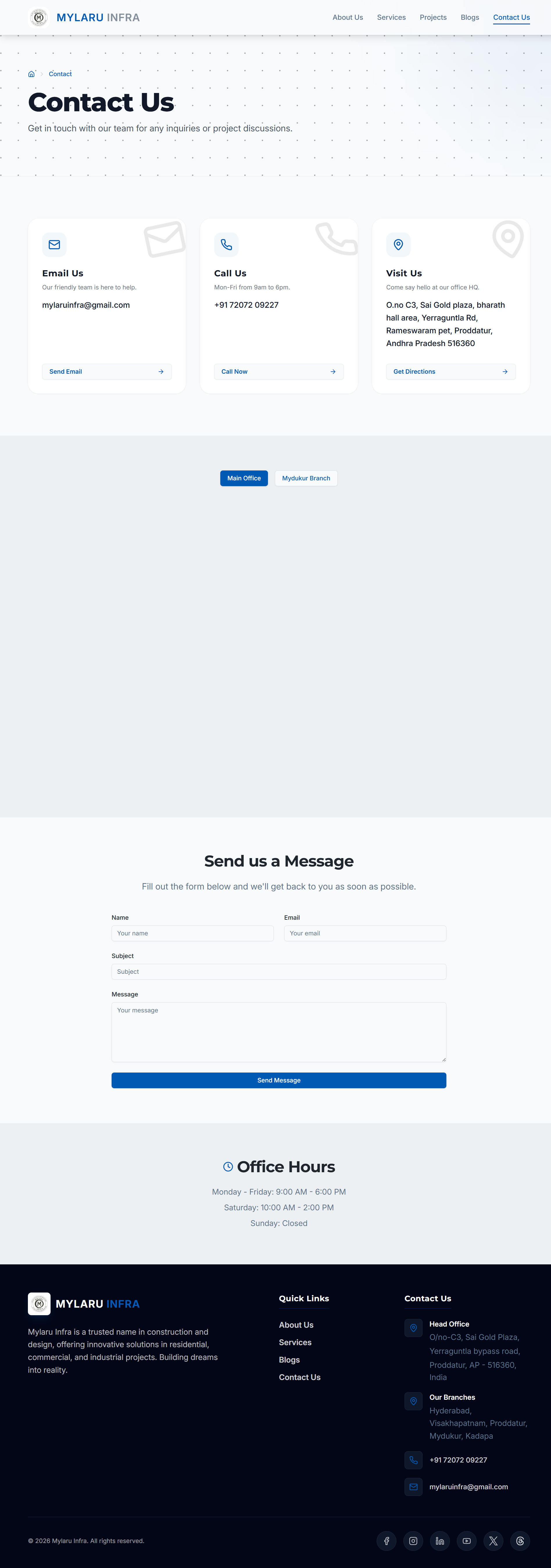 Mylaru Infra — Construction Company Website with Admin Dashboard artifact 6