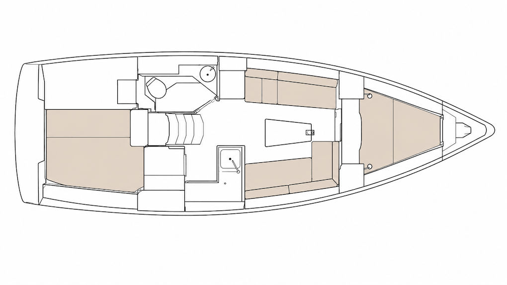 Bavaria 34.2 cruiser (2019/2020) accommodation plan