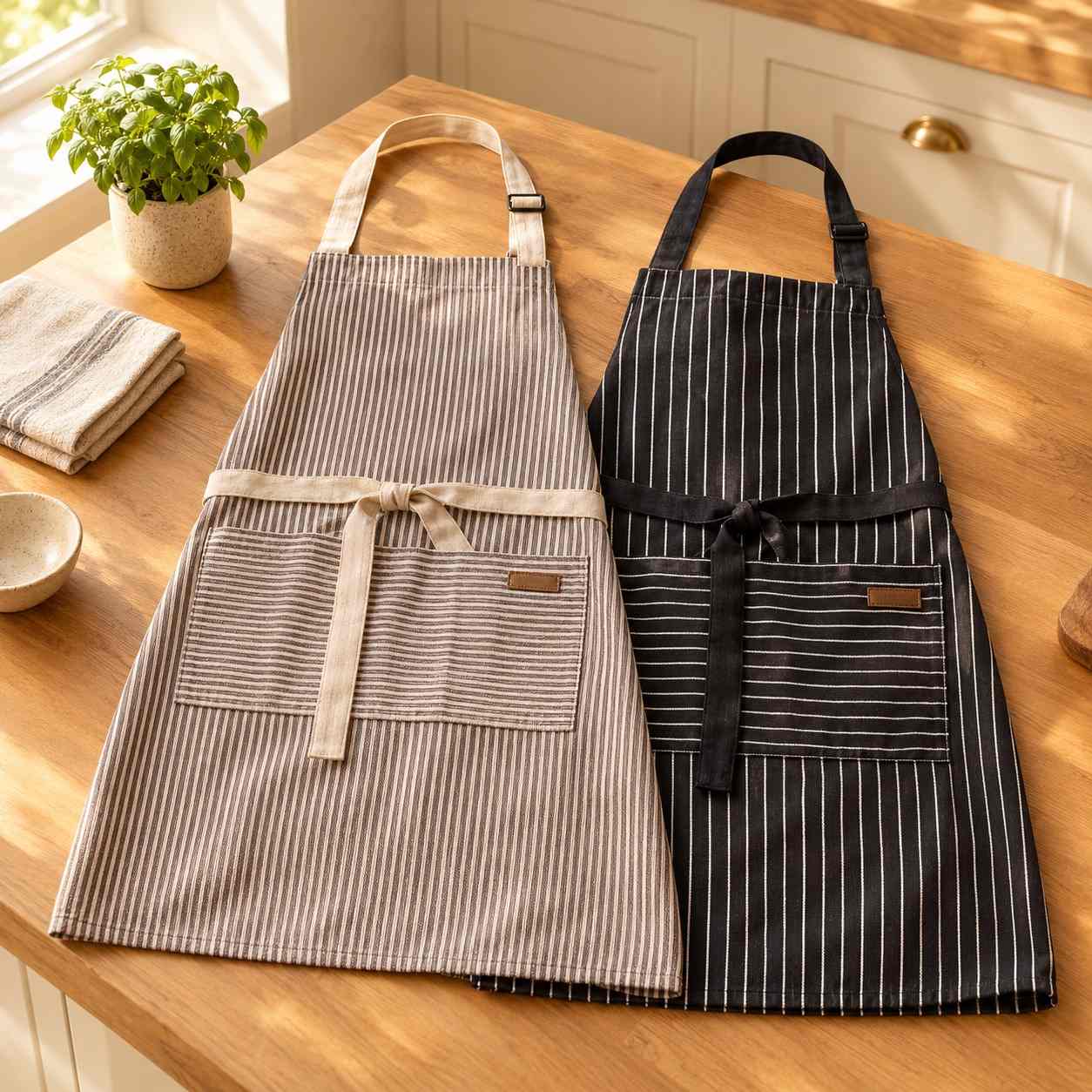 Adjustable Chef Apron with Pockets (2-Pack)