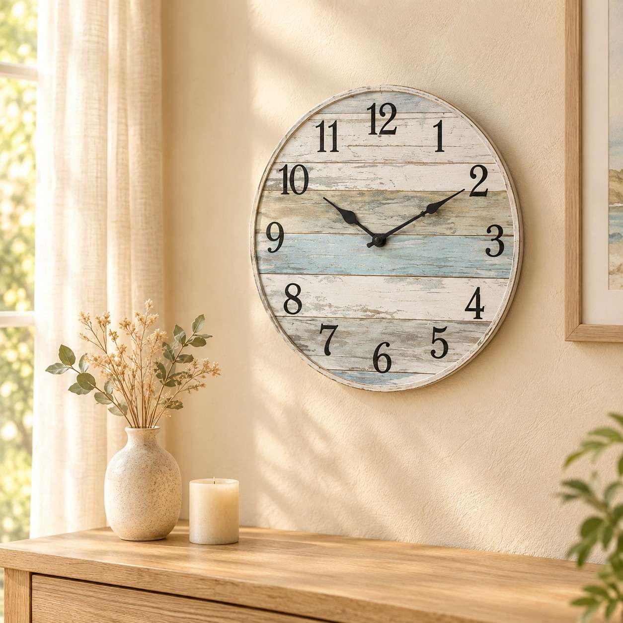 Rustic Coastal Silent Wall Clock