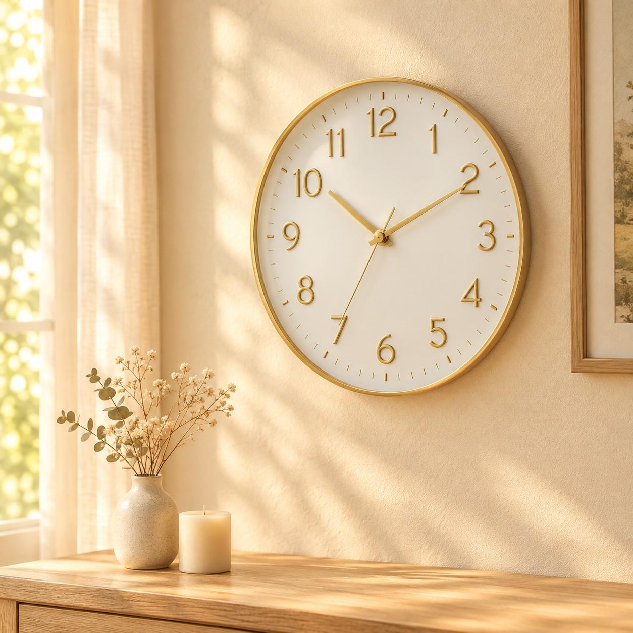 Silent Non-Ticking Analog Wall Clock