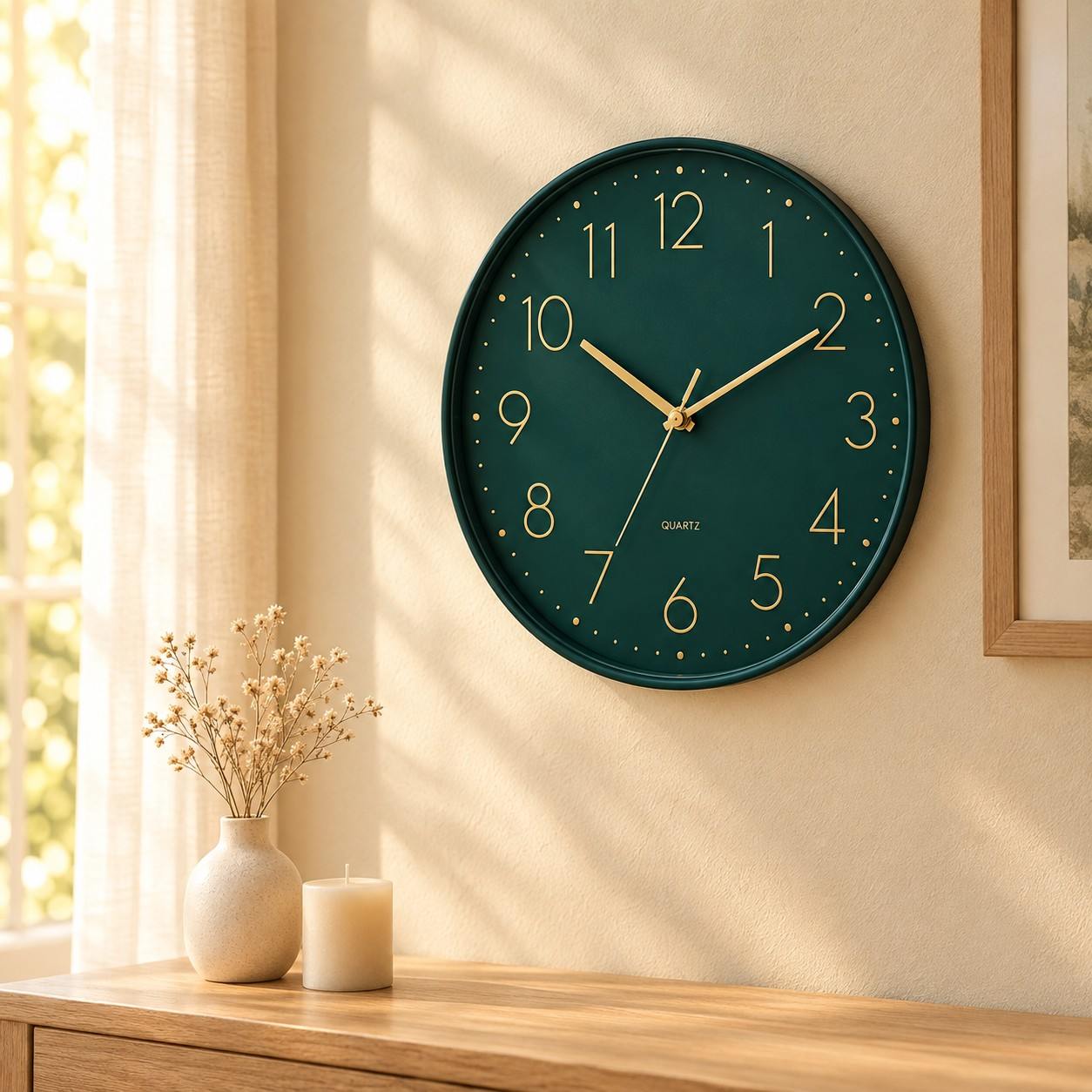 Emerald Green Modern Wall Clock
