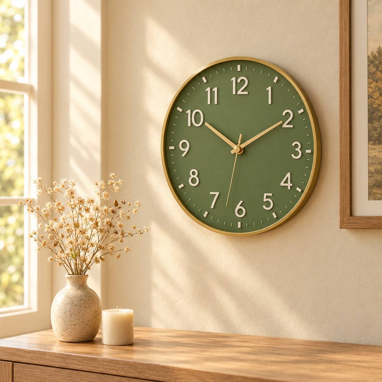 Modern Green Silent Wall Clock