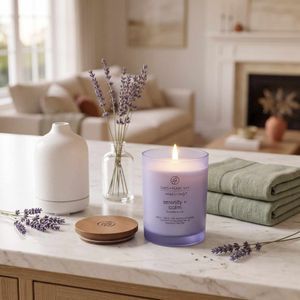 Chesapeake Bay Candle Medium Jar Scented Candle Serenity + Calm (Lavender Thyme) Home Décor Orange Gifting Idea Burn Time of 50 Hours