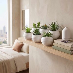 Der Rose Set of 6 Succulents Plants Artificial in Pots Small Fake Plants for Bedroom Aesthetic Living Room Shelf Bathroom Decor Office Desk Accessories