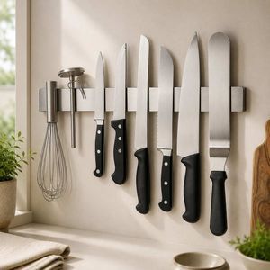 Modern Innovations 16 Inch Stainless Steel Magnetic Knife Bar with Multi-Purpose Functionality as a Knife Holder, Knife Strip, Magnetic Tool Organizer, Art Supply Organizer & Home Organizer