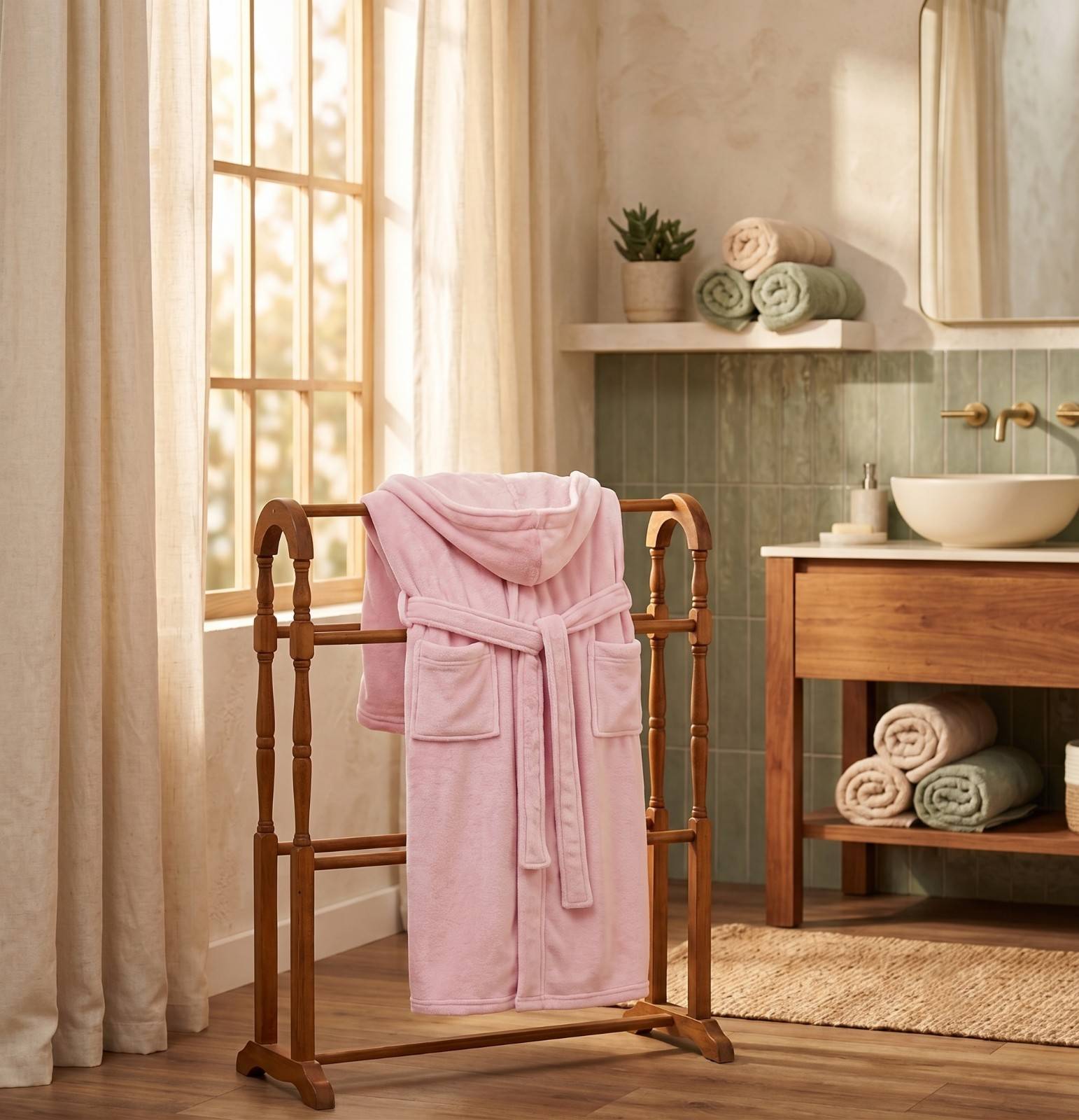 Premium Plush Fleece Robes for Women with Hood Fluffy Soft Long Bathrobe