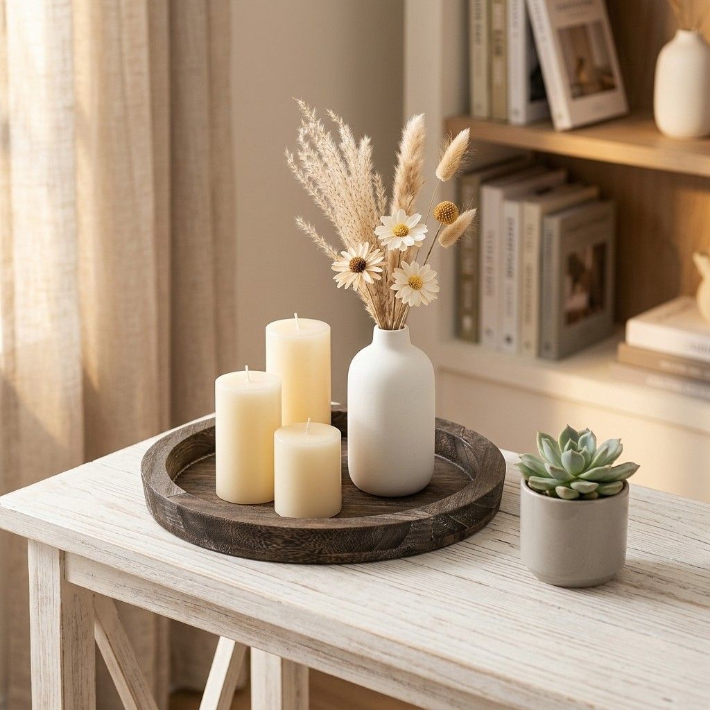 Hanobe Round Wooden Serving Tray