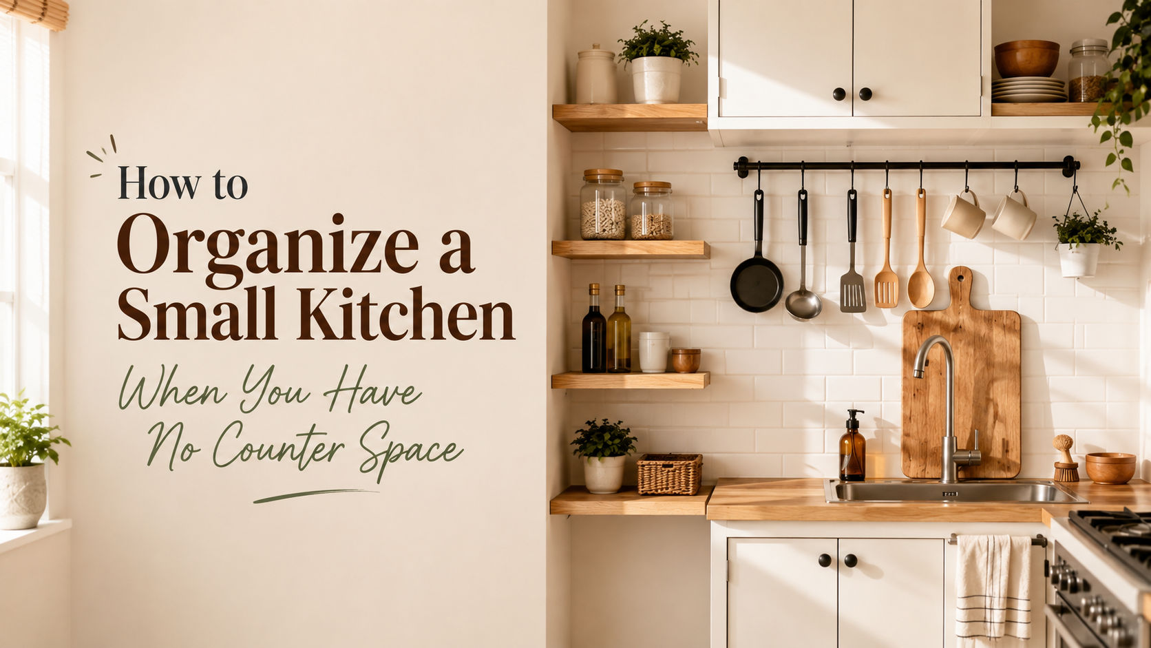 How to Organize a Small Kitchen When You Have No Counter Space