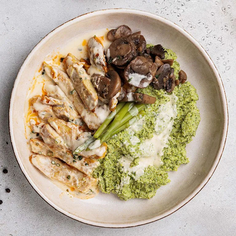 Herbed Chicken with Broccoli Mash
