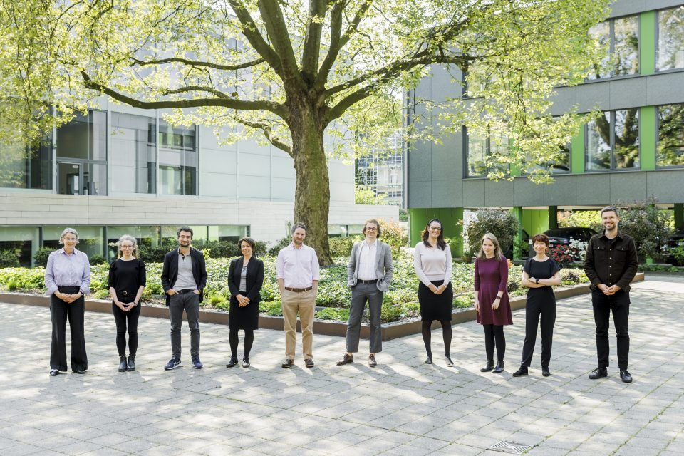 The current cohort of fellows. From left to right: Julika Griem (KWI Director), Avril Tynan, Gregory Jones-Katz (both KWI International Fellows), Kathrin Yacavone (Thyssen@KWI Fellow), Kasey Henricks, Tilo Reifenstein, and Irit Kornblit (all KWI Internationa Fellows), Ricarda Menn (Coordinator Fellowships), Weronika Kobylinska (KWI Interanational Fellow), and Florian Fuchs (KWI Fellow).
