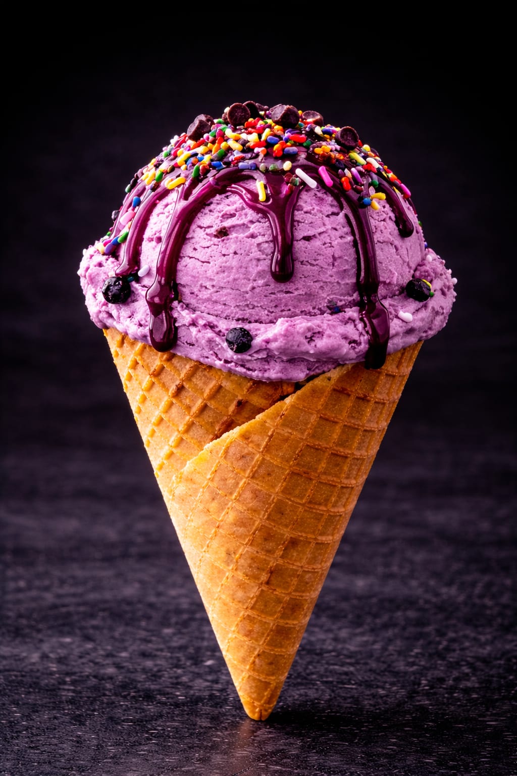 Black Currant Cone Waffle
