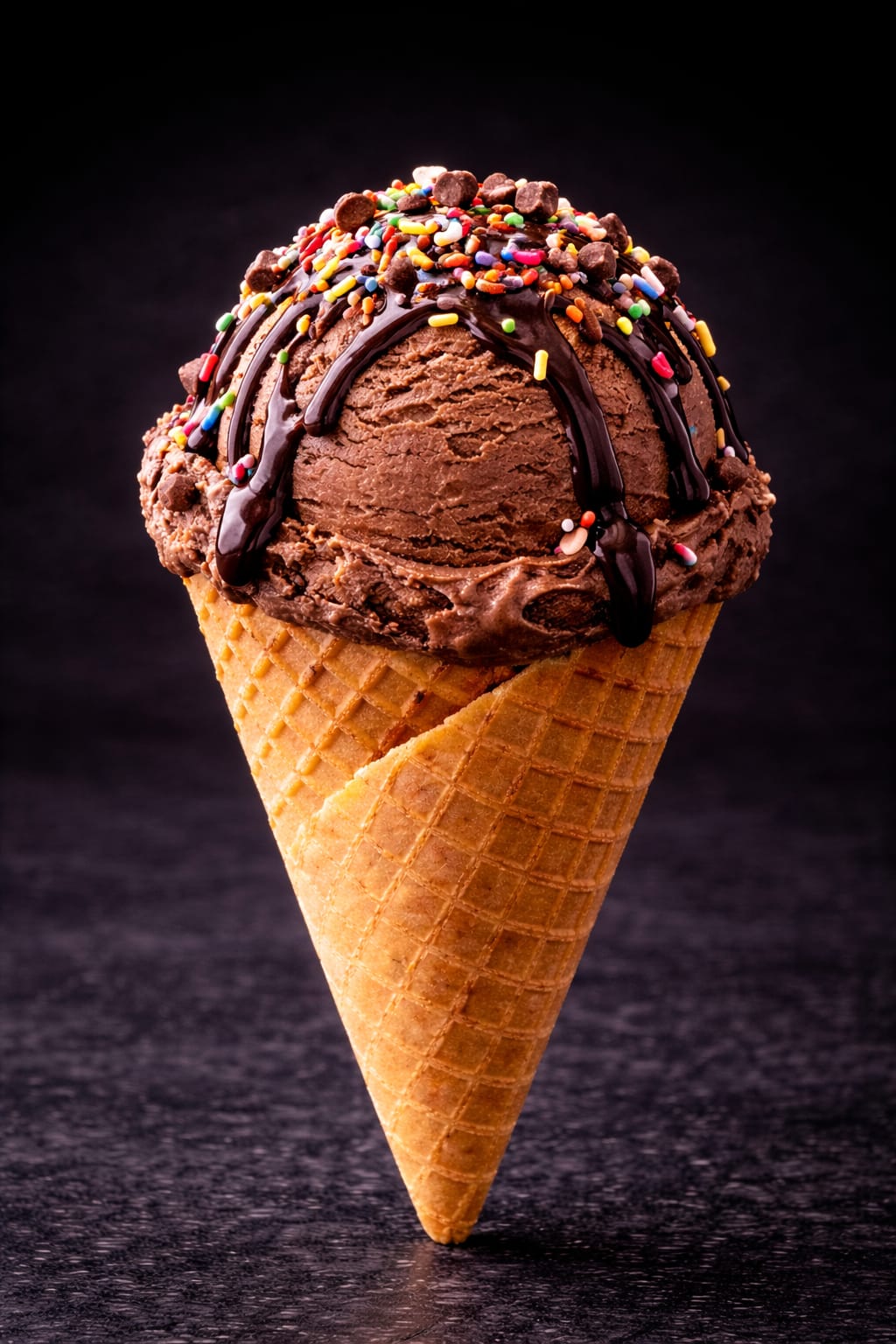 Belgian Dark Chocolate Cone Waffle