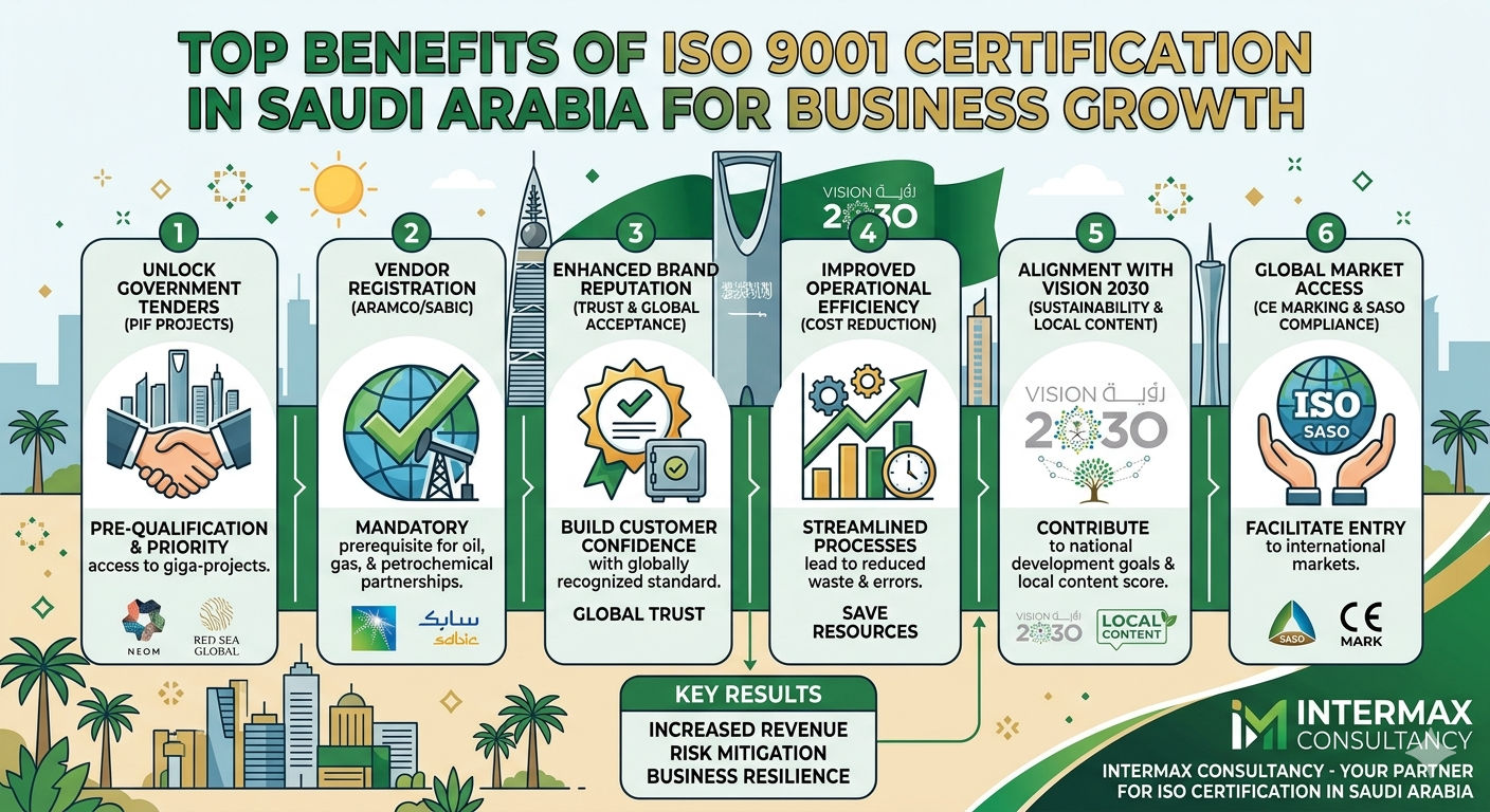 Top Benefits of ISO 9001 Certification in Saudi Arabia