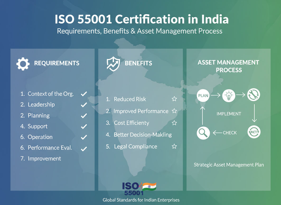 ISO 55001 Certification in India – Requirements, Benefits & Asset Management Process Guide