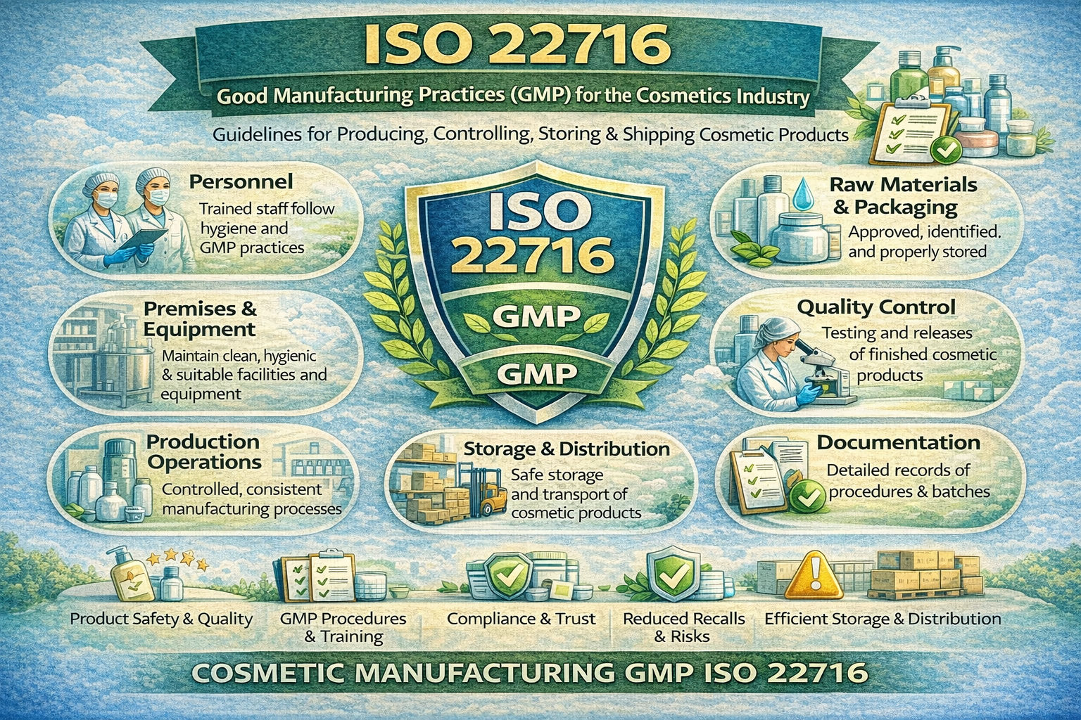 ISO 22716 – Good Manufacturing Practices (GMP) for the Cosmetics Industry